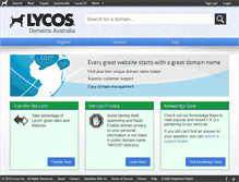 Tablet Screenshot of domains.lycos.com.au