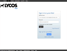 Tablet Screenshot of mail.lycos.co.uk